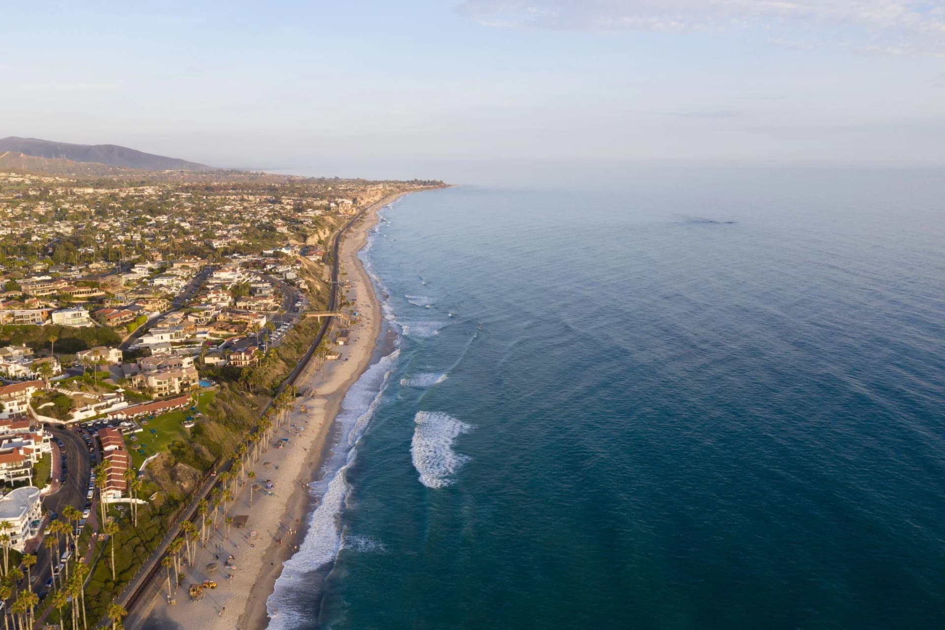 A sunlit coastline where the road meets the Pacific